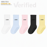 Chaussettes de yoga personnalisées à motif bulles, avec logo personnalisé, antidérapantes, pour femmes, chaussettes de pilates, chaussettes de sport avec grip pour l'hiver et la remise en forme