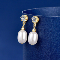 Nouvelles boucles d'oreilles élégantes en perles, en argent sterling 925, avec breloques, perles ovales en coquillage et zircon, boucles d'oreilles pendantes, cadeau pour la fête des mères, cadeau d'anniversaire