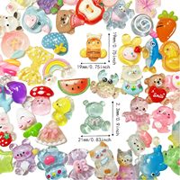 60 piezas de dijes de resina bonitos y decorativos de base plana para manualidades DIY, fundas de teléfono, álbumes de recortes, pinzas para el pelo y pendientes