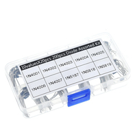 200 pièces 10 valeurs Diode redresseur Kit assorti 1N4001 1N4002 1N4003 1N4004 1N4005 1N4006 1N4007 1N5817 1N5818 1N5819 + boîte
