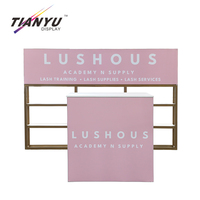 Présentoirs cosmétiques portables en aluminium rose personnalisés pour expositions, vitrine de maquillage, étagères de vente au détail, comptoir de salon professionnel