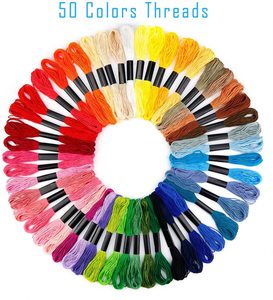 Kit de broderie pour adultes, fil à broder chinois de 100 couleurs, 5 cerceaux en bambou, tissu <span class=keywords><strong>Aida</strong></span>, outils de point de croix, kit de démarrage pour la broderie - Product Image 4
