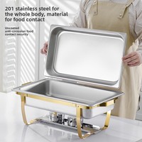 Chauffe-plat commercial isolé en acier inoxydable poli miroir 11L, alimenté à l'alcool, équipement de maintien au chaud haute performance