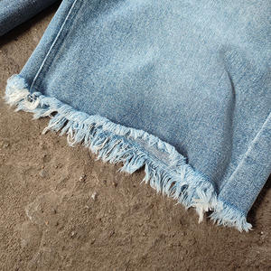 กางเกงขาสั้นออกกำลังกายผู้ชายรุ่นใหม่ ผ้าฝ้ายสั่งทำพิเศษ ความยาวระดับเข่า มีเชือกผูกเอว กางเกงขาสั้นผู้ชายสไตล์ Distressed สำหรับขาย - Product Image 5