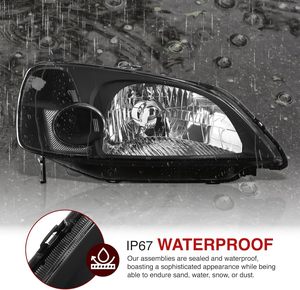 Faros Delanteros Estilo Fábrica para HONDA Civic 2001-2003, para Civic Coupé de 2 Puertas y Sedán de 4 Puertas DX LX EX <span class=keywords><strong>HX</strong></span> GX EM2 ES1 - Product Image 1