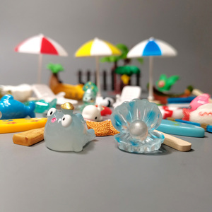Figuritas de Barco con paisaje de playa Artificial al por mayor, decoración de jardín Zen de hadas de peces, acuario, casa de muñecas, juguetes en miniatura, artesanía de plástico - Product Image 3