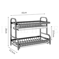 Meilleure vente en usine égouttoir à vaisselle de haute qualité pour comptoir étendoir à vaisselle en métal à 2 niveaux avec égouttoir pour ustensile