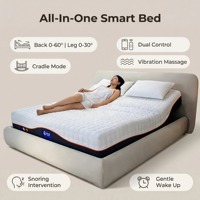 Matelas de massage intelligent avec fonction de réveil doux, soulagement du stress corporel complet et confort nuageux pour la maison et les maisons de retraite