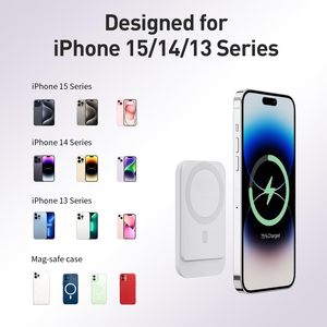 Cadeaux, articles promotionnels, batterie externe sans fil 18W, chargeur magnétique rapide et sûr, <span class=keywords><strong>mini</strong></span> batterie externe rose avec affichage numérique - Product Image 6