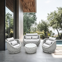 Günstige Hof- und Gartenmöbel-Kombination aus Aluminium für Villen, Balkone und Außenbereiche, Tische und Stühle, Anpassung möglich