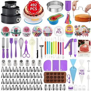 ชุดอุปกรณ์ตกแต่ง<span class=keywords><strong>เค้ก</strong></span>ขนาดใหญ่ 500 ชิ้น พร้อมกระดาษรองอบและหัวบีบครีม สำหรับใช้ในร้านเบเกอรี่ระดับมืออาชีพ - Product Image 4