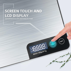 เครื่องชั่งน้ำหนักอาหารในครัวขนาดสูงสุด15กก. เครื่องชั่งไฟฟ้าทำจากสแตนเลสสตีลใช้แบตเตอรี่ไฟฟ้า - Product Image 3