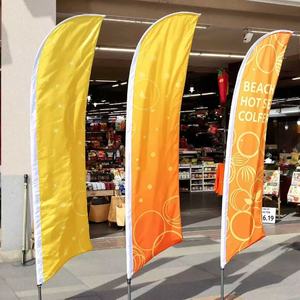 ธงขนนกกันลมพิมพ์ลายกลางแจ้งตามสั่งพิมพ์ลายอลูมิเนียมแบบดิจิตอลทนทานสำหรับชายหาด - Product Image 4