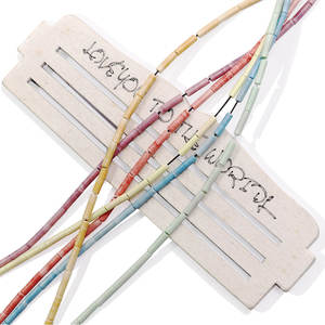 Proveedor mayorista 2*8 cuentas de piedra de óxido de anión natural con forma de tubo de color macarrón arcoíris para hacer collar de joyería - Product Image 4