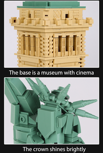 Patung Liberty Set blok bangunan arsitektur tengara mainan bata mainan pendidikan Amerika terkenal blok bangunan mainan 5227 - Product Image 3