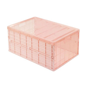 Foldable Plastic Storage Box Stackable Collapsible Storage Bins With Lids