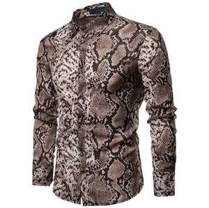 Primavera nuova <span class=keywords><strong>camicia</strong></span> da uomo alla moda con motivo a serpente grande <span class=keywords><strong>Body</strong></span> Design per uomo <span class=keywords><strong>camicia</strong></span> a maniche lunghe con risvolto - Product Image 1