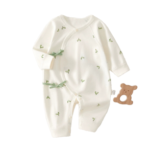 Autumn Newborn Onesie Long Sleeved Jumpsuit Organic Cotton Infant Romper Button Closure Boneless Baby Crawling Clothes <b>Animal</b> - Product Image 1