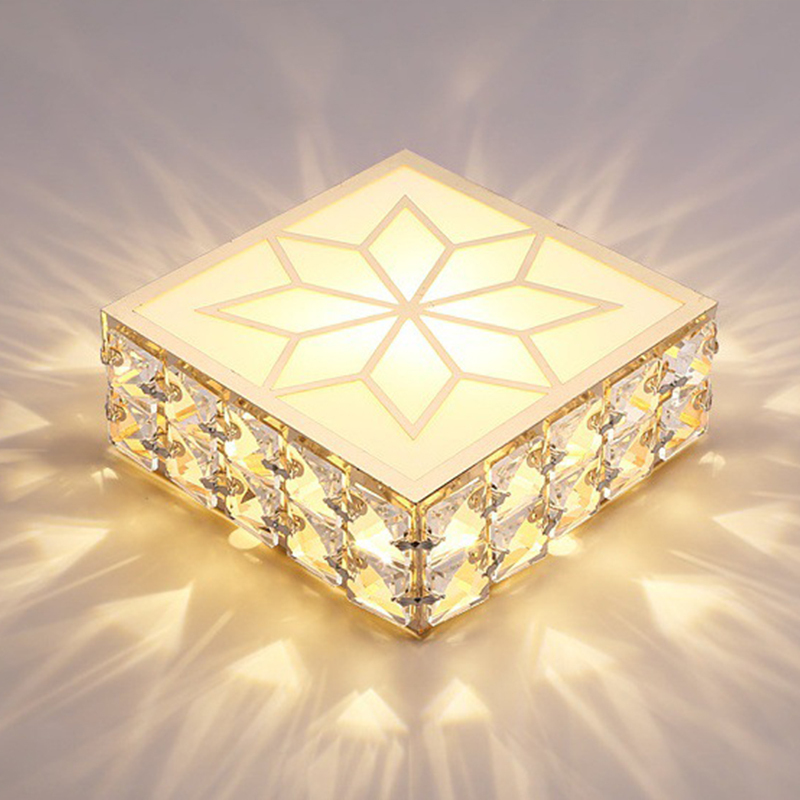 Modern Luxury Indoor LED Crystal Chandeliers Ceiling Lamp Simple Design for Dining Room Bedroom 220V Iron Home Light for Aisle