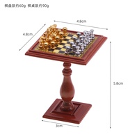 Table d'échecs miniature en métal pour maison de poupée, accessoires de modèle de puzzle pour scène alimentaire miniature en tissu pour BJD