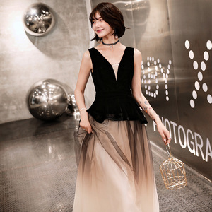 Robe de soirée longue noire, nouvelle collection été, pour hôte - Product Image 5