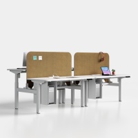 Cadre de bureau intelligent moderne à hauteur réglable à double moteur et 4 pieds, base de table élévatrice, bureau de direction assis-debout