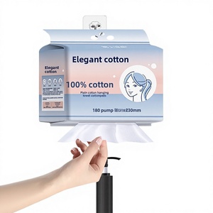 Serviettes jetables en coton doux de qualité supérieure pour bébé et usage maternel, motif tissé uni Pearl-EF, 200x200mm, à fixer au mur - Product Image 1