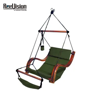 Hamac de chaise longue <span class=keywords><strong>suspendu</strong></span> au design scandinave de luxe avec accoudoirs en forme de S pour le salon ou la cour - Product Image 1
