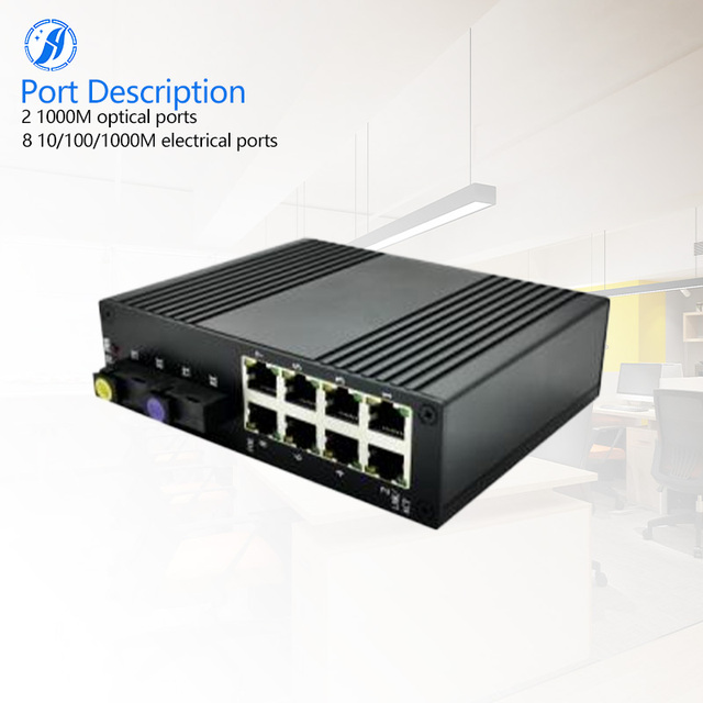 Huayu Industrial Grade Gigabit Optical Web Management Switch 2 Single-mode Single-fiber Ports 8 Electrical POE IEEE802.3D/W/S