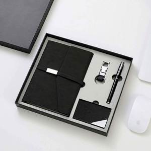 Caja de Regalo Corporativa de Lujo Personalizada, Exquisita, con Cuaderno Promocional, Llavero, Estuche para Tarjetas, Papel con Serigrafía, para Bodas - Product Image 5