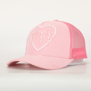 Gorra Trucker Deportiva Clásica de 5 Paneles, Personalizada, de Alta Calidad, al por Mayor, con Logotipo Bordado en Relieve, Color Rosa Gamuza - Product Image 2