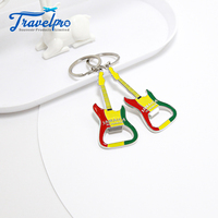 Mode logo personnalisé Sublimation métal porte-clés bière ouvre-bouteille pendentif guitare porte-clés