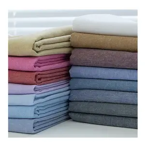 Precio de fábrica, venta al por mayor, textiles de alta calidad y tela para camisas, tejido liso, tela cómoda de Color sólido para camisa