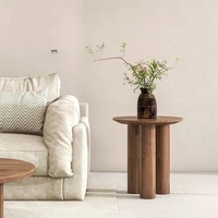 Table basse en bois massif pur, style scandinave Wabi-sabi, table d'appoint rétro en bois de charpente pour salon