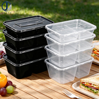 Boîte de préparation des repas rectangulaire en plastique PP de haute qualité, résistante aux fissures, micro-ondable, jetable, conteneur alimentaire recyclé, marque Jv