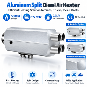 ND02009 Chauffage d'appoint électrique portable à air forcé 2/5/8 kW 12/24 V pour camion/voiture avec réservoir d'huile, fonctionnement sans moteur - Product Image 1