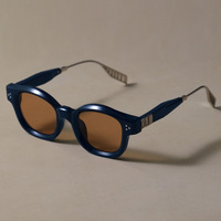 Lunettes de soleil de style japonais irrégulières, épaisses et légères, avec rivets métalliques, rétro, compatibles avec les verres correcteurs, protection UV, verres PC, unisexe