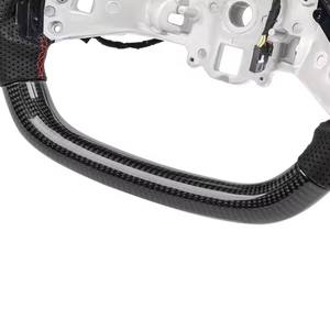 Volant en fibre de carbone véritable pour <span class=keywords><strong>Chevrolet</strong></span> C8 <span class=keywords><strong>Corvette</strong></span> Z51 Z06 2020 2021 <span class=keywords><strong>2022</strong></span> 2023 2024 Volant de course en cuir chauffant - Product Image 4