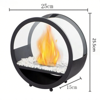 Petit foyer d'hiver en acier inoxydable avec pierres décoratives blanches pour la cuisson en extérieur