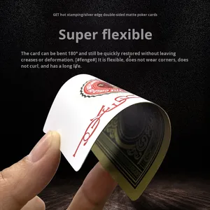 Wanquan Luxury Gold Texas Hold'Em Cartes à jouer Best-seller Bord en feuille d'or en plastique étanche pour les sports d'extérieur et la maison - Product Image 6