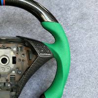 Volant de sport en cuir perforé personnalisé RPPF avec fibre de carbone, 3 branches, diamètre 390 mm pour E60/E63 525i/530i