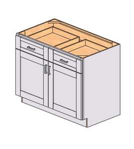 Mobile Base Bianco Shaker Sunique Sydney 24-29.9 pollici, Armadietto da Cucina a 2 Cassetti con Maniglia, Finitura Laminata Ecologica - Product Image 1