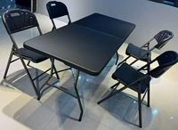 Ensemble de chaises de jardin pliantes légères et abordables en plastique blanc, design contemporain moulé par soufflage, imperméable, pour la maison et le bureau