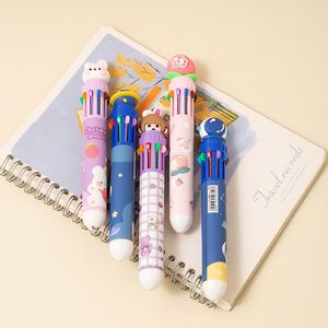 Stylo bille multicolore mignon, 10 couleurs, design de dessin animé pour enfants, usage scolaire, type à pression en plastique - Product Image 3