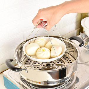 Multi Functional Anti Scalding Bowl Lifter Stainless Steel Kitchen Tool Large Size Dish Clamp For Cooking - Product Image 2