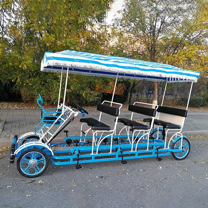 Neues Design Tandem-Fahrrad für Kinder und Erwachsene 6-Sitzer Rundfahrrad Sightseeing-Tandem-Fahrrad