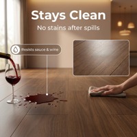 Plancher R10 antidérapant en noyer foncé - Plancher multicouche à lames individuelles antibactérien pour restaurants, salles à manger et parcs extérieurs