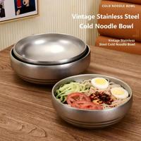 Bol à ramen coréen anti-brûlure en acier inoxydable 304, vintage, ondulé, à double paroi, résistant à la chaleur, compatible four et lave-vaisselle