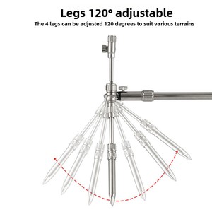 Support de canne à pêche pliable rapide à trois têtes de style européen en acier inoxydable 304 Coolno RP816 pour la pêche transfrontalière - Product Image 4
