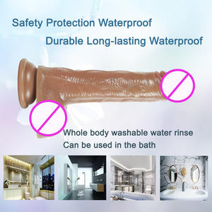 Vibrator silikon ramah kulit untuk wanita Diameter 47mm 1-1 duplikasi <span class=keywords><strong>Penis</strong></span> tekstur bening perasaan Dildo lembut mainan seks dewasa - Product Image 3